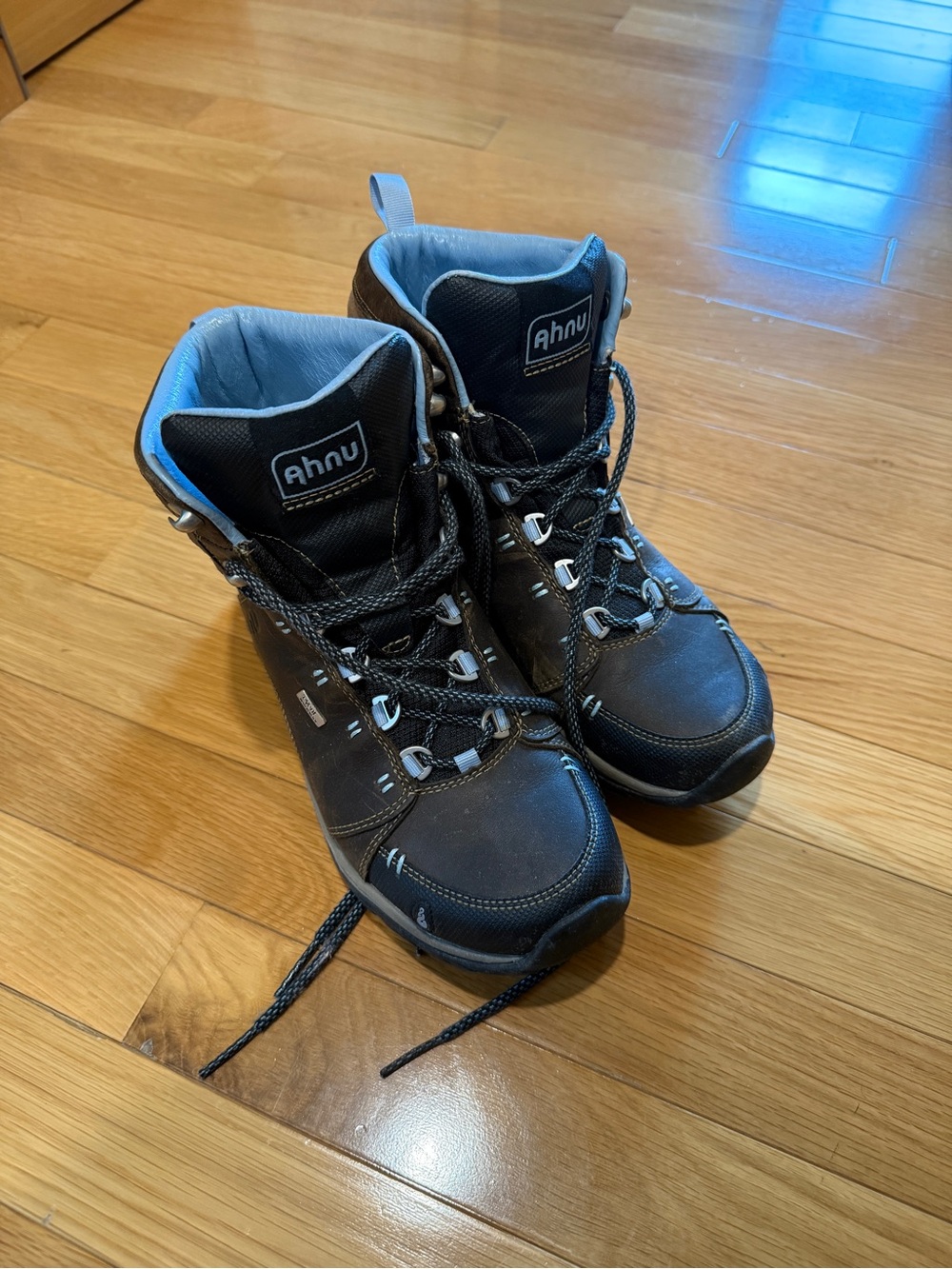 Ahnu Brown and Black Waterproof Women's Hiking Boots - Picture 2 of 8